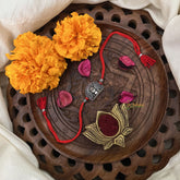 Vriksham Rakshabandhan Sliver Plated Adiyogi Half Round Face Rakhi-RB206
